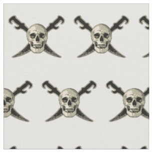 Tecido O crânio (pirata) - costume penteou o algodão (5