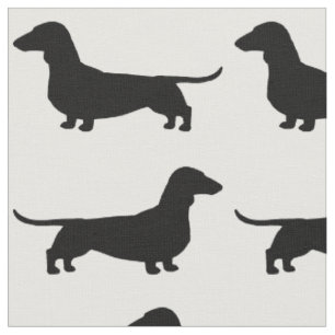 Tecido O Dachshund mostra em silhueta o teste padrão