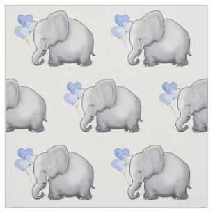 Tecido O elefante bonito com coração Balloons o berçá