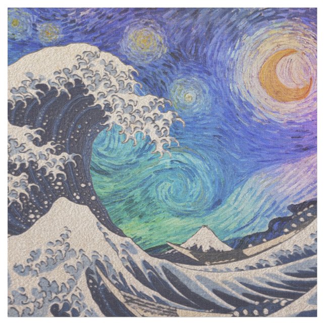 Tecido O Excelente Wave Starry Night (Detalhe)