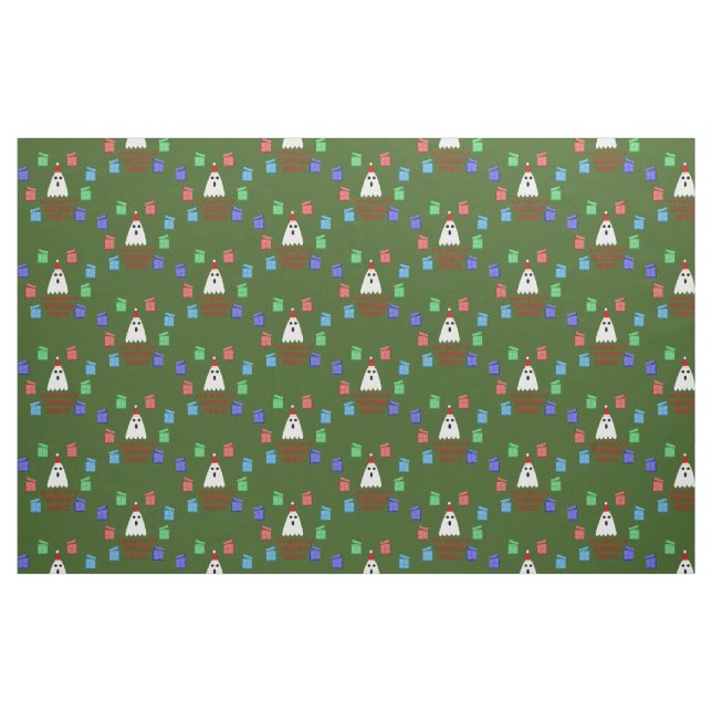 Tecido O Fantasma do Natal Apresenta Engraçado (Fat Quarter)