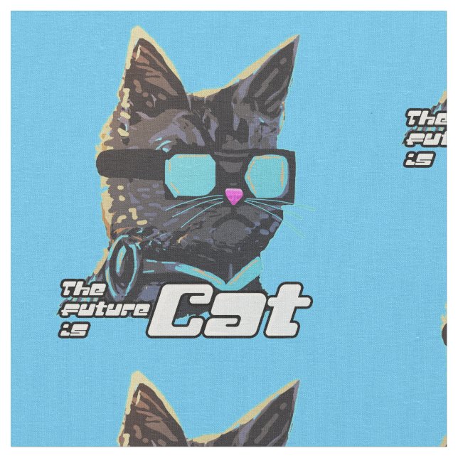 Tecido O Futuro é Gato (Detalhe)