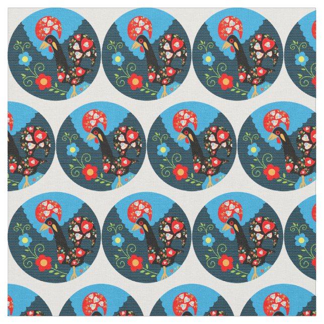 Tecido O galo de Portugal (Detalhe)