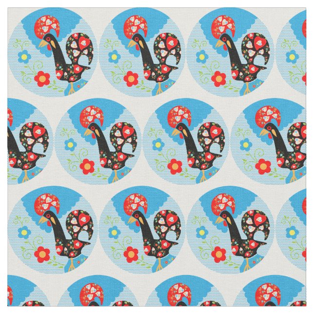 Tecido O Galo Português de Barcelona (Detalhe)