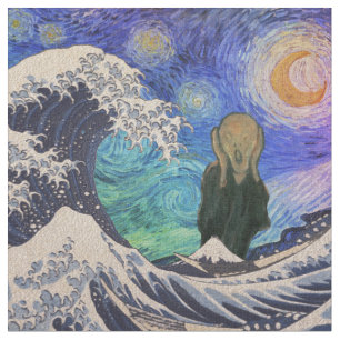 Tecido O Gritar do Excelente Wave Starry Night