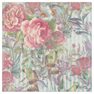 Tecido O grunge cor-de-rosa verde do vintage listra o
