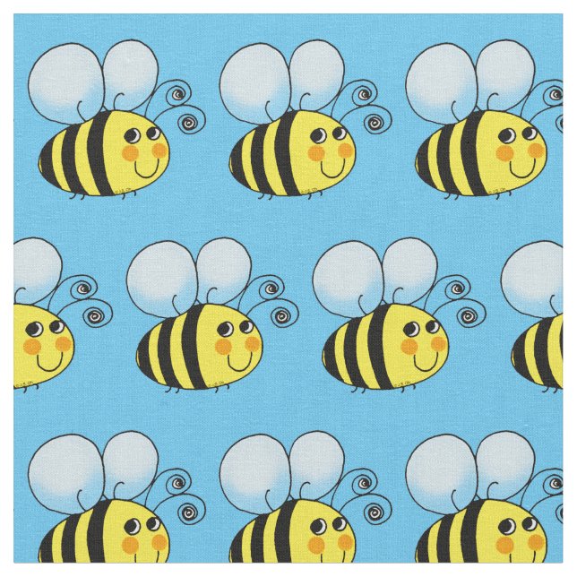 Tecido o mel bonito bumble o teste padrão da abelha (Detalhe)
