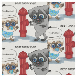 Tecido O melhor pai do Pug do pai e bebê do Pug