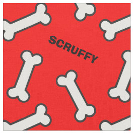 Tecido O nome do seu cão é Red and White Bone Pattern