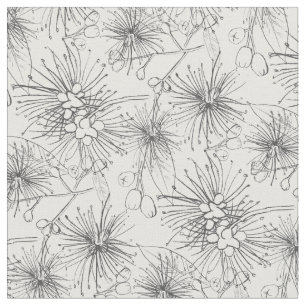 Tecido O padrão de repetição traçado literalmente botânic