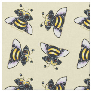 Tecido O Pug Bumble o branco da manteiga das abelhas
