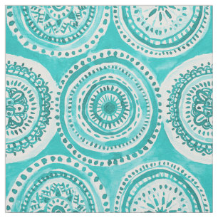 Tecido O QUE CIRCUNDA a aguarela da mandala do Aqua