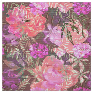 Tecido O rosa do rosa das peônias floresce o buquê do