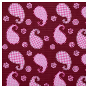 Tecido O teste padrão de Paisley, congela o rosa e a