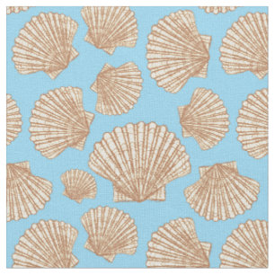 Tecido O teste padrão do Seashell do estilo do vintage