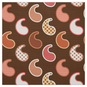 Tecido O teste padrão moderno de Paisley, terra tonifica