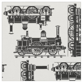 Tecido O vapor treina locomotivas clássicas do Victorian