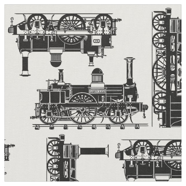 Tecido O vapor treina locomotivas clássicas do Victorian (Detalhe)