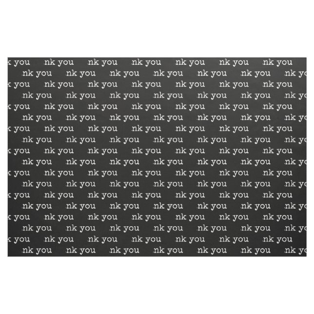 Tecido Obrigado Tipografia Texto Preto Branco (Fat Quarter)