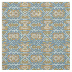 Tecido Ochre Beige Teal Blue Eclectic