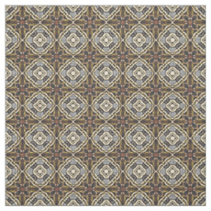 Tecido Ocre Taupe Marrom Cinza Estilo Padrão Batik Bali