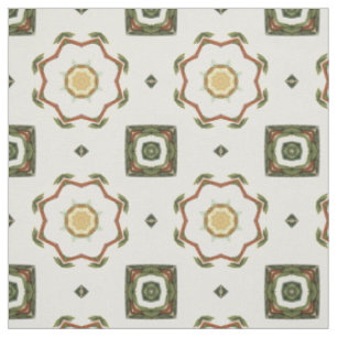 Tecido Octagon sem costura em forma verde, marrom, branco