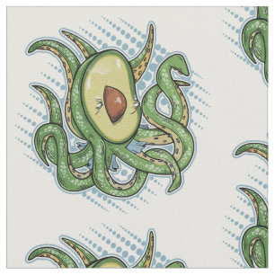Tecido Octopus Avocado Engraçado