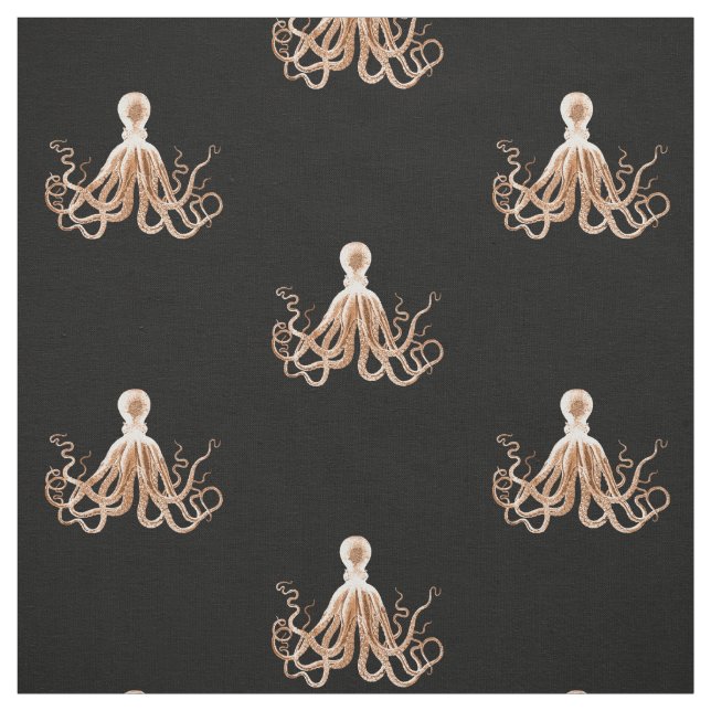 Tecido Octopus preto náutico (Modelo)