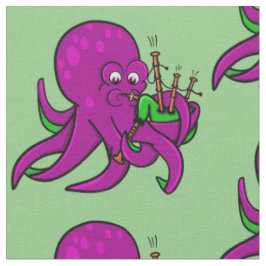 Tecido Octopus Soprando Música De Fazer Em Bagpipe