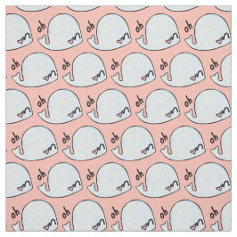 Tecido oh baleia, cor d'água kawaii perto do pátio