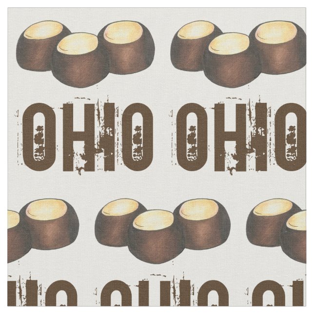 Tecido Ohio Chocolate Peanut Butter Buckeye Nut Candy OH (Detalhe)