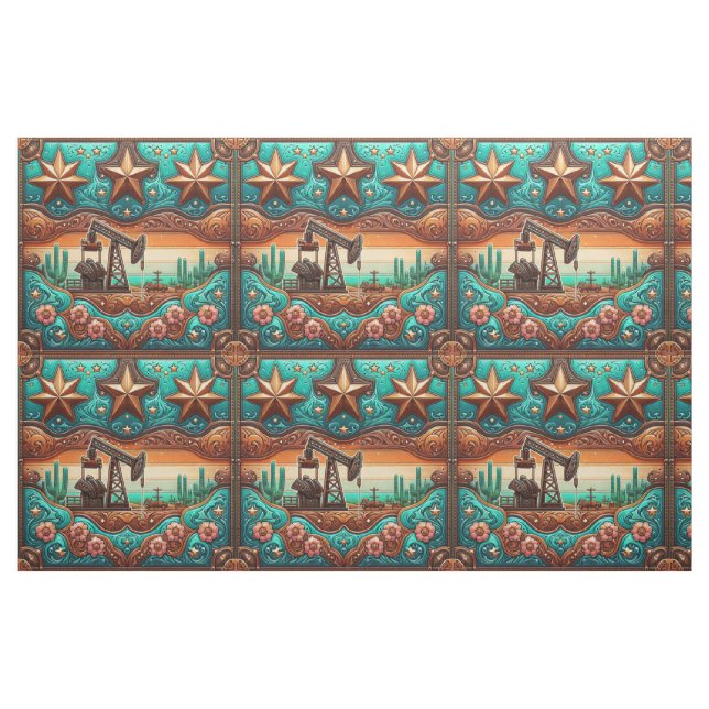 Tecido Oil Gas Drilling and Pump Jack Fabric (Fat Quarter)