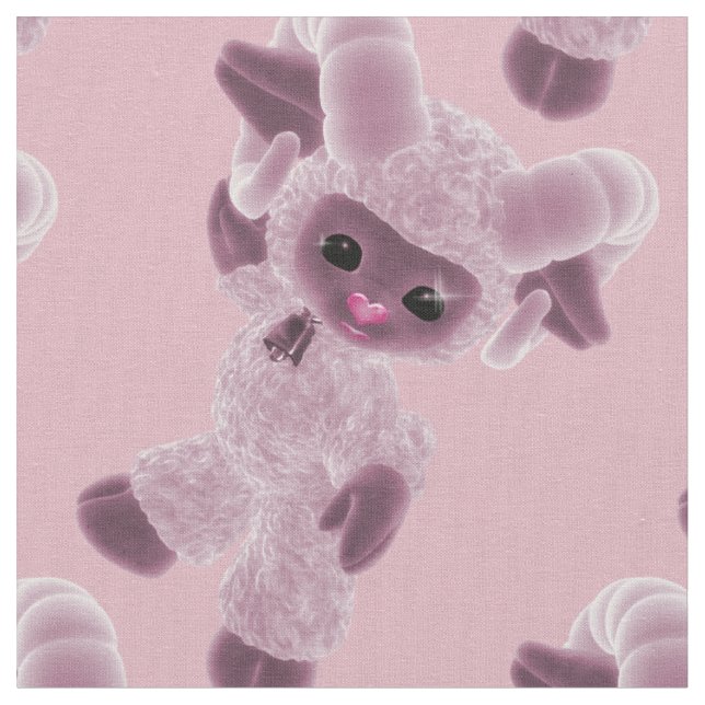 Tecido Olá Bebê Plush Toy Ram Country Rosa (Detalhe)