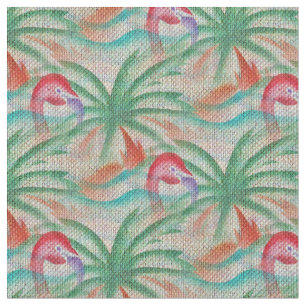 Tecido Olhar de serapilheira da palmeira do flamingo