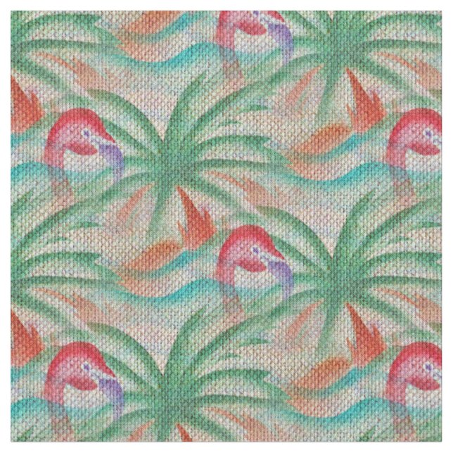 Tecido Olhar de serapilheira da palmeira do flamingo (Detalhe)