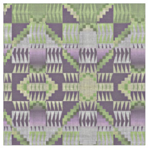 Tecido Olhar étnico verde rosa lavanda violeta roxo verme