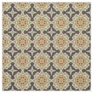 Tecido Olho Eclético Negro Verde-Olivícola Vermelho-marfi