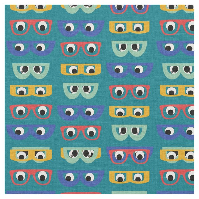 Tecido Olhos Googly Geeky engraçados, caixa (Detalhe)