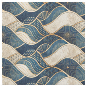 Tecido Ondas Abstratas Geométricas Modernas e Elegantes e