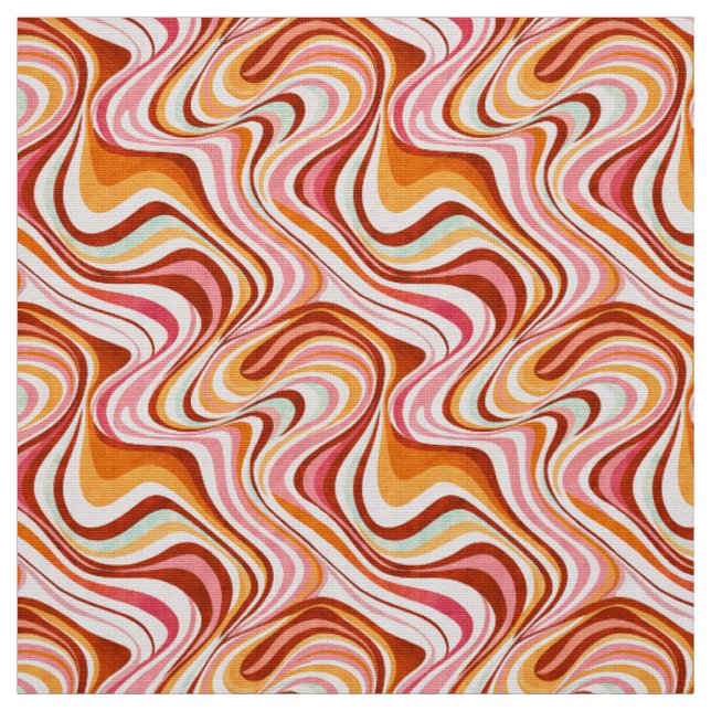 Tecido Ondas Retroativas em Groovy - Rochas Psicodélicas  (Modelo)