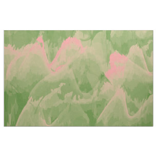Tecido Ondas Verdes e Rosa