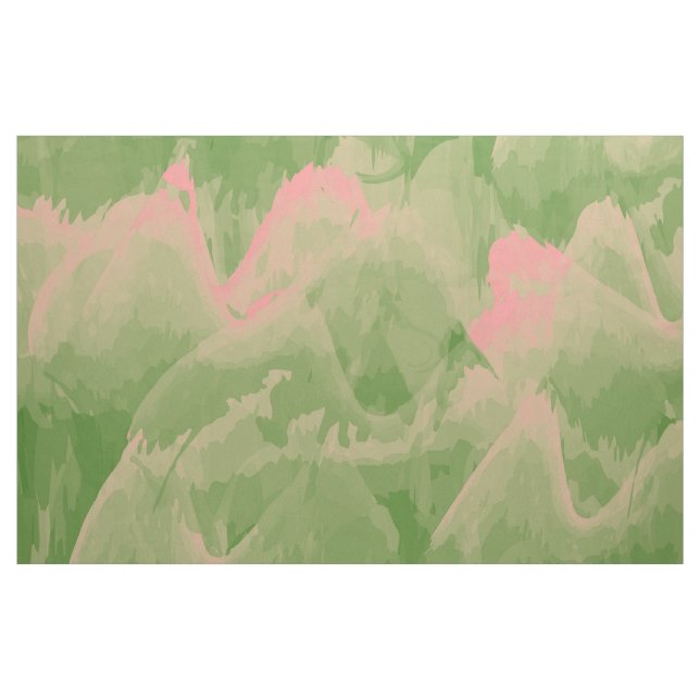 Tecido Ondas Verdes e Rosa (Fat Quarter)