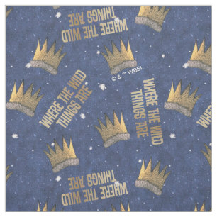 Tecido Onde Vivem os Monstros Padrão de Coroa e Estrelas