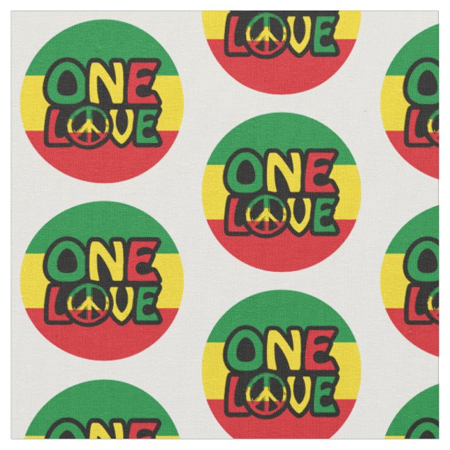 Tecido One Love, Reggae design with reggae colors (Detalhe)