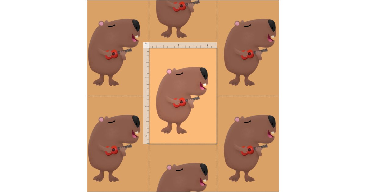 Capa Para iPad Mini Óptica desenho animado de capybara ukulele