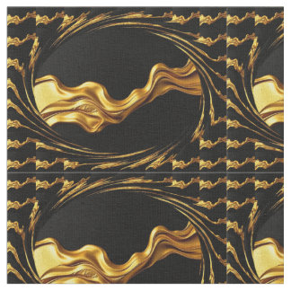 Tecido Opulent Swirl Full Gold Black Designer Upholstery 