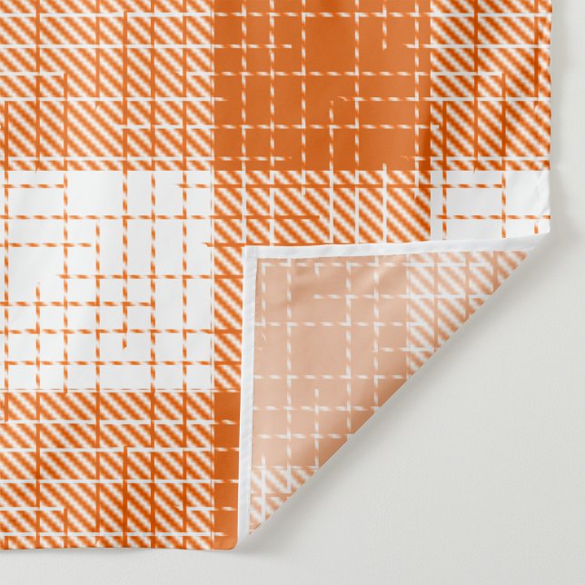 Tecido Orange and White Bold Checkered Plaid Design  (Criador carregado)