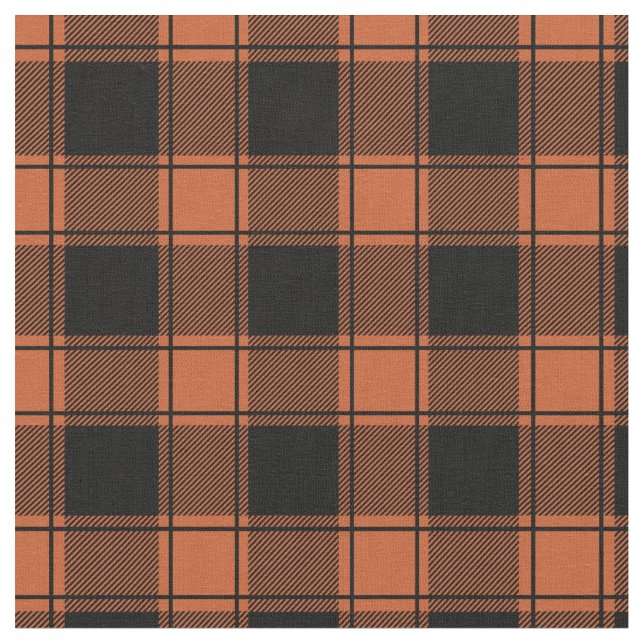 Tecido Orange & Black Buffalo Plaid (Detalhe)