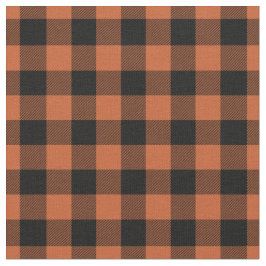 Tecido Orange & Black Gingham Plaid