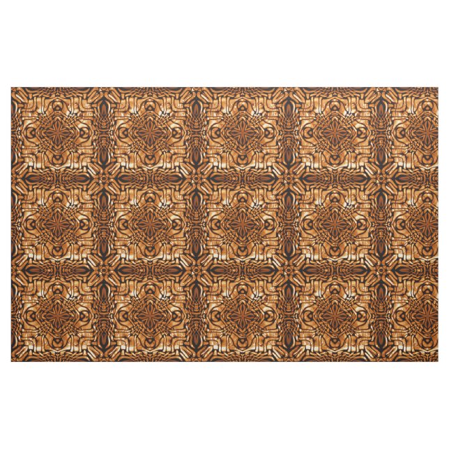 Tecido Orange Brown Bali Batik Style Paisley Pattern (Fat Quarter)
